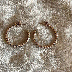 Sterling Silver, Rose Gold Plated, Hoop Earrings